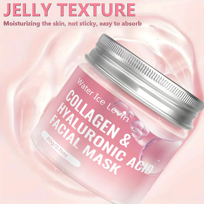 Water Ice Levin Collagen Hyaluronic Acid Facial Mask 60g Niacinamide Hydrating Firming Moisturizing Skin Care Mask
