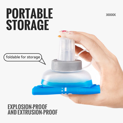WRELS Soft Flask Folding Collapsible Water Bottle TPU BPA-Free for Running Running Hydration Bottles Water Bag Sports Flasks