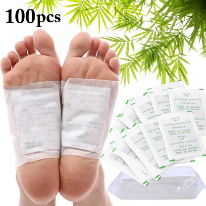 Natural 100pcs Improve Sleep Foot Patch Detox Weight Loss Remove Toxin Relieve Stress Adhersive Pads Women Men Foot Body Care