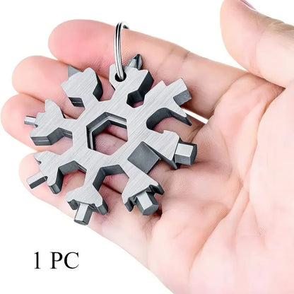 1-piece Set, Silver Snowflake Multifunctional Tool, Portable Wrench Bottle Opener and Other Maintenance Tools, Outdoor Camping