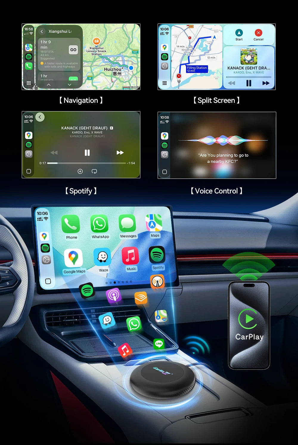 2026 5G Car Ai box SM6350 CarPlay Wireless Android 15.0 Ultra2 Android Auto Wireless Ai Box Support Youtube Netfilx IPTV BT5.1