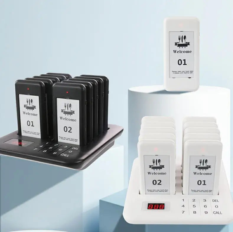 Wireless Restaurant Pager System Guest Customer Waiter Queue Calling Paging Beeper Pager Buzzer For Food Court Cafe  Beach Bar