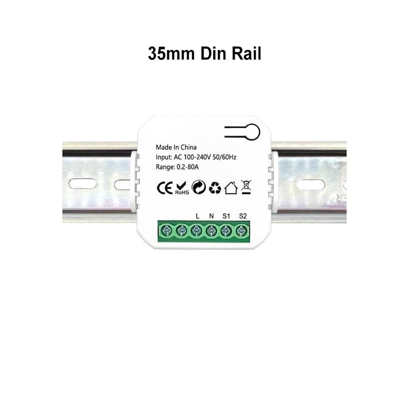 Smart ZigBee Energy Meter 80A with Clamp App Monitor KWh Voltage Current Power Consumption 110V 240V Support ZigBee2MQTT
