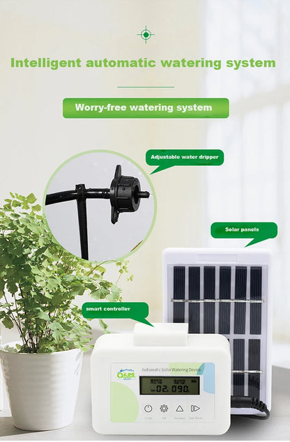 Qiumi Garden Water Controller, Lawn, garden flowers, balcony watering controller Smart Irrigation for Home Garden Solar power