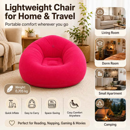 1PC Inflatable Bean Bag Chairs Outdoor Blow up Camping Chairs Inflatable Lazy Sofa Folding Portable Bean Bag Loungers Couch