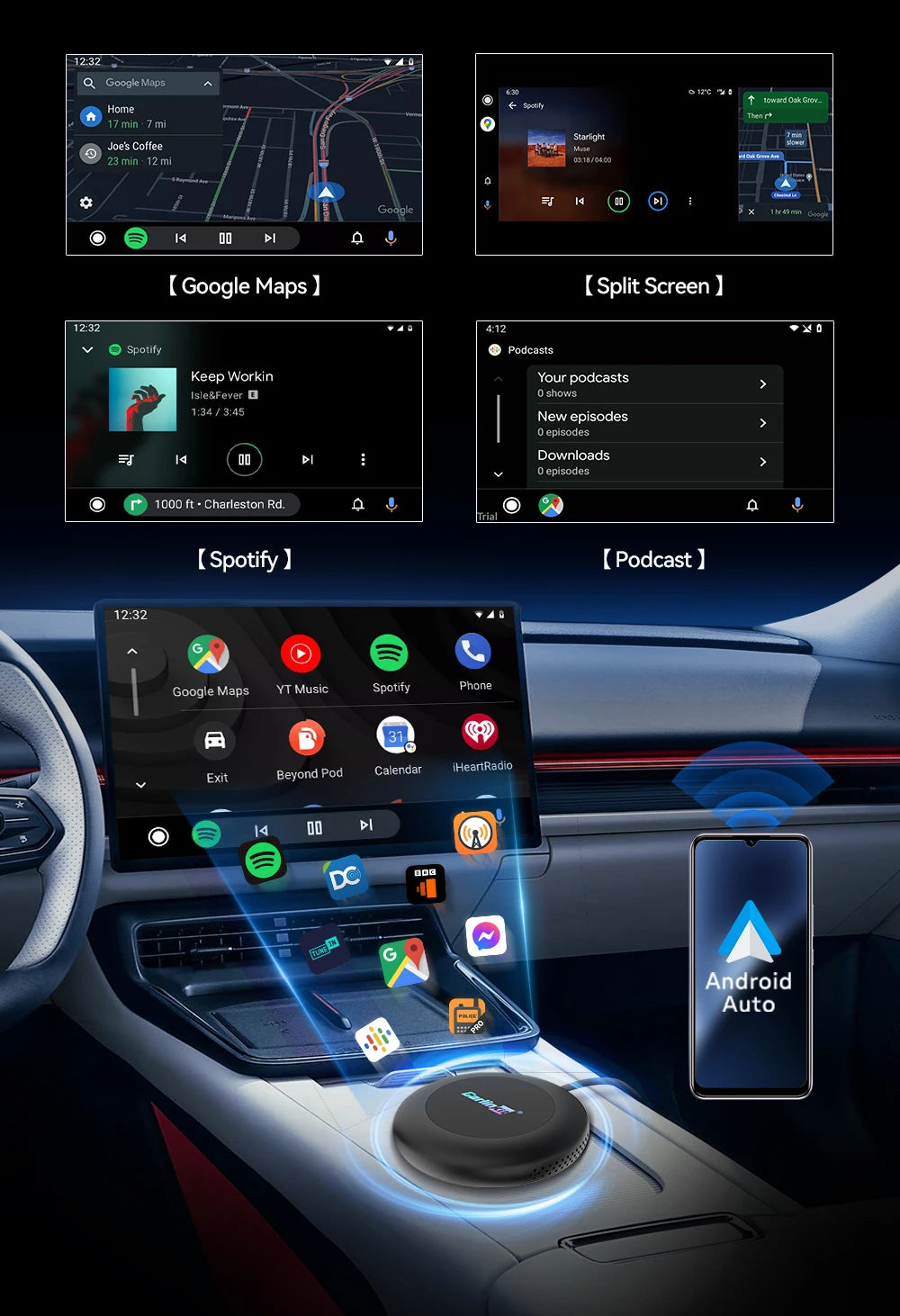 2026 5G Car Ai box SM6350 CarPlay Wireless Android 15.0 Ultra2 Android Auto Wireless Ai Box Support Youtube Netfilx IPTV BT5.1