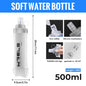 WRELS Soft Flask Folding Collapsible Water Bottle TPU BPA-Free for Running Running Hydration Bottles Water Bag Sports Flasks