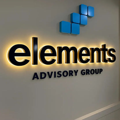 LED Illuminated Sign Custom 3D Metal Letters Business Logo Backlit Sign for Storefront Company Outdoor Commercial