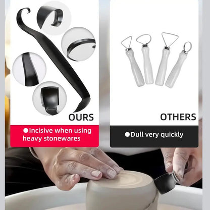 Multifunctional Pottery Trimming Tool Double-Headed Ring Scraper Carving Knife Clay Modeling Throwing Blank Repair Tool