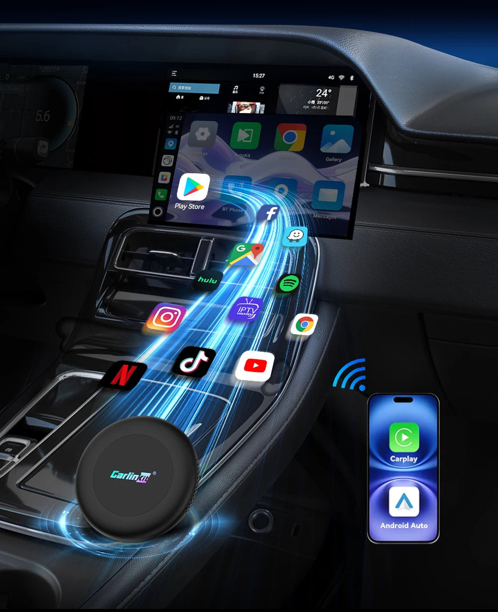 2026 5G Car Ai box SM6350 CarPlay Wireless Android 15.0 Ultra2 Android Auto Wireless Ai Box Support Youtube Netfilx IPTV BT5.1