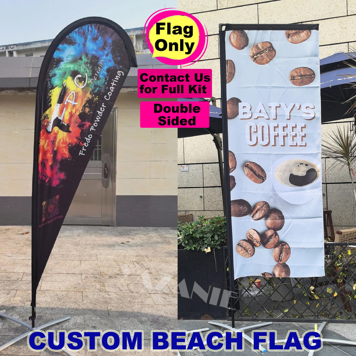 Single or Double Sided Custom Beach Feather Flag Advertising Swooper Teardrop Flag for Outdoor Business and Events Promotion
