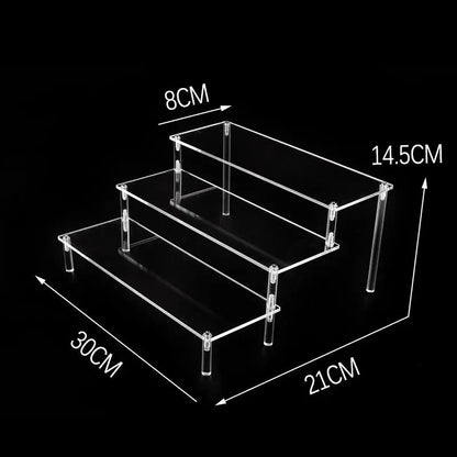 Acrylic Display Risers,Perfume Organizer,Display Riser,Cupcake Display Stand Steps, Organizer Shelf Stand for Figures, Dessert