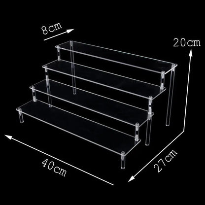 Acrylic Display Risers,Perfume Organizer,Display Riser,Cupcake Display Stand Steps, Organizer Shelf Stand for Figures, Dessert