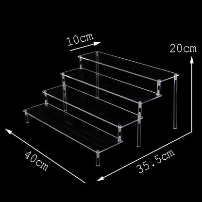 Acrylic Display Risers,Perfume Organizer,Display Riser,Cupcake Display Stand Steps, Organizer Shelf Stand for Figures, Dessert
