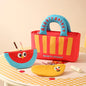 Cute Cartoon Fruit Series French Fries Tote Bag + Watermelon Banana Pencil Case Set Storage Bag, Featuring Fun Designs That Are Popular among Girls. It Can Be Used as a Cosmetic Bag to Store Small Beauty Items, or as a Pencil