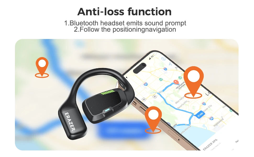 [Słuchawki douszne z tłumaczem AI] Erazer XP6 Słuchawki bezprzewodowe Zestaw słuchawkowy do gier Korektor APP Słuchawki Bluetooth Wodoodporne Mocny dźwięk
