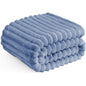 A Soft Cozy Faux Fur Rabbit Stripped Blanket, Warm and Thick for Bed, Sofa, Dormitory and Office, Versatile Use and Rich Colors