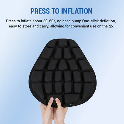 3D Motorcycle Air Seat Cushion, Pressure Relief Air Pad, Shock Absorbing Ventilation Motorcycle Air Seat Cover, Portable