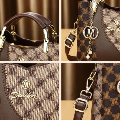 Women's Handbags with Premium Print, Luxury Versatile 3-Piece Set, Shoulder and Crossbody Bags,Must-have Ladies Bag for Work
