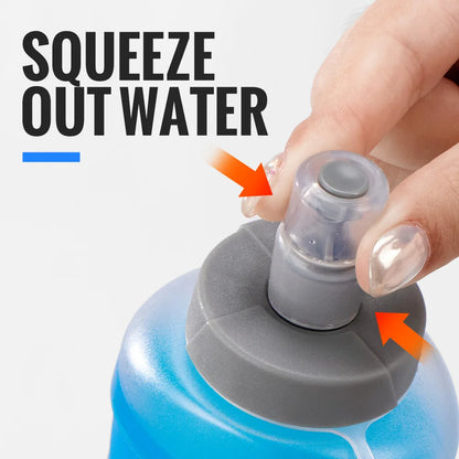 WRELS Soft Flask Folding Collapsible Water Bottle TPU BPA-Free for Running Running Hydration Bottles Water Bag Sports Flasks