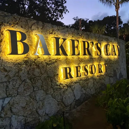 LED Illuminated Sign Custom 3D Metal Letters Business Logo Backlit Sign for Storefront Company Outdoor Commercial