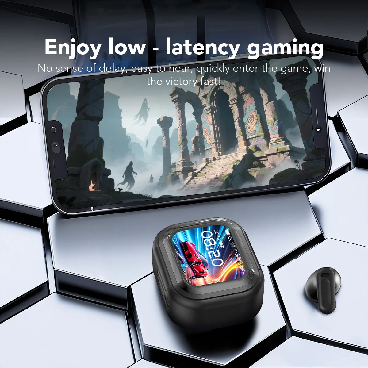 NE20 AI Instant Translation Wireless Earbuds, Bluetooth 6.0 Headphones, IPX4 Waterproof Long Endurance Battery Life Touch Screen