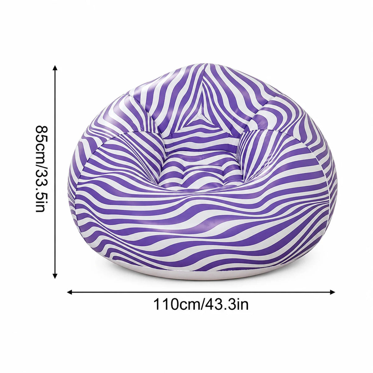 1PC Inflatable Bean Bag Chair, Air Sofa Striped Lounge Sofa, PVC Lazy Recliner Pool Float Indoor Outdoor Portable Waterproof