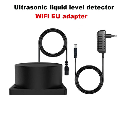 Zigbee or WiFi Liquid Level Sensor Tuya Ultrasonic 433MHz Remote Control Indoor/Outdoor Tank Level Monitor with APP Alarms