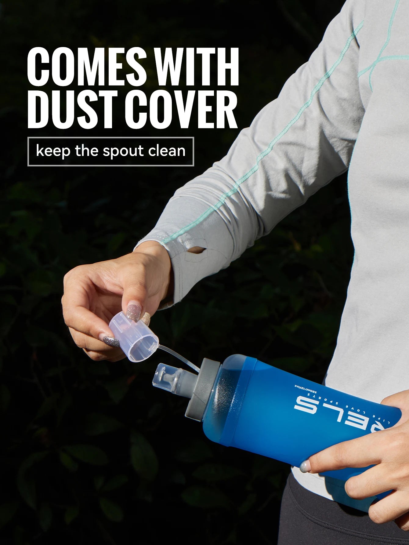 WRELS Soft Flask Folding Collapsible Water Bottle TPU BPA-Free for Running Running Hydration Bottles Water Bag Sports Flasks