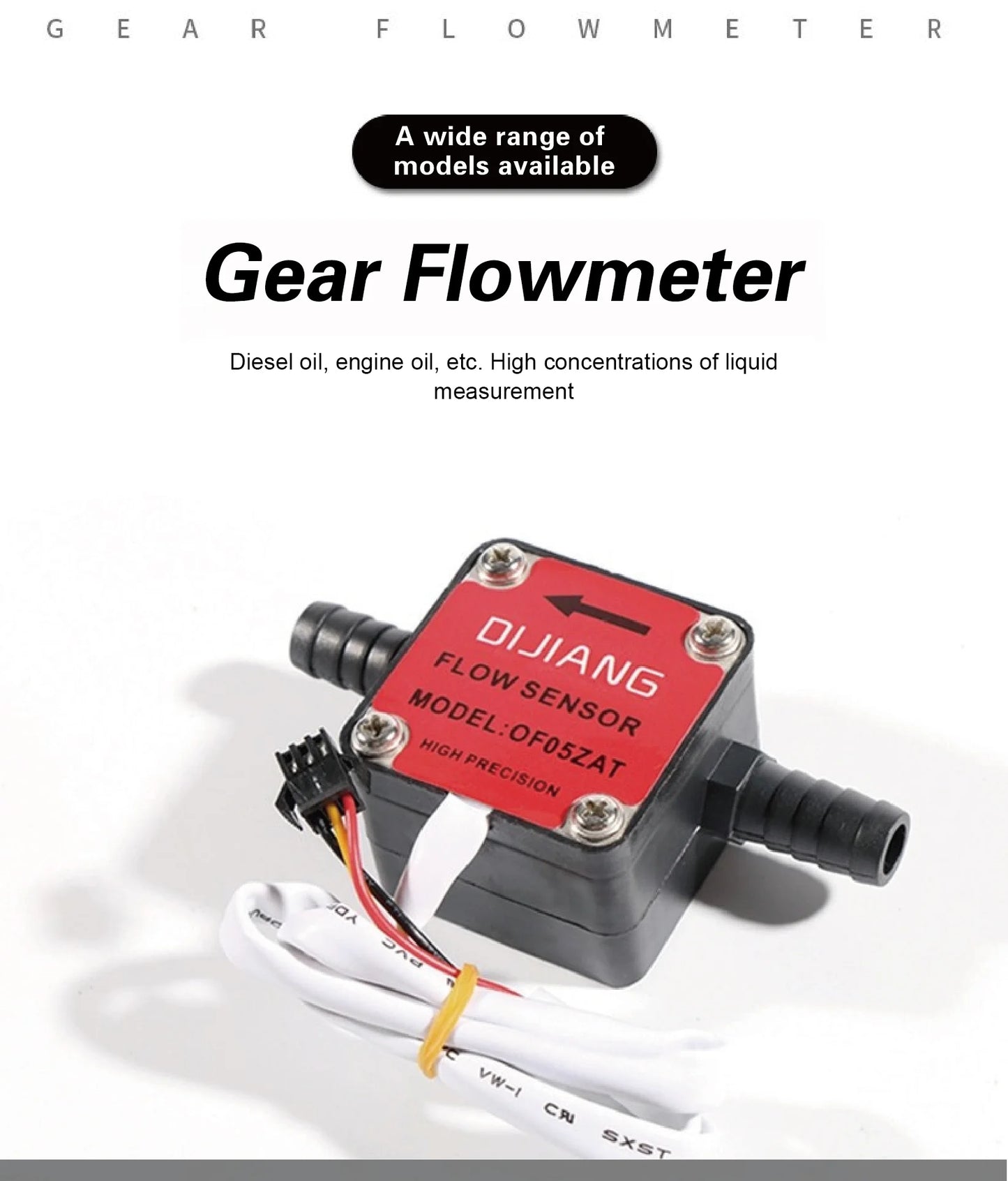 Liquid Flow Sensor G1/4 G1/2 G3/4 DC 3.5‑24V Pulse Gear Flow Meter 18‑3000L/H for Water Oil Milk Measurement