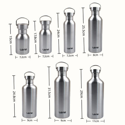 350-2000ml Stainless Steel Water Bottle Single Wall Metal Bottle for Camping Hiking Cycling Outdoor Sports Reusable Bottle