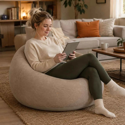 1PC Inflatable Bean Bag Chairs Outdoor Blow up Camping Chairs Inflatable Lazy Sofa Folding Portable Bean Bag Loungers Couch