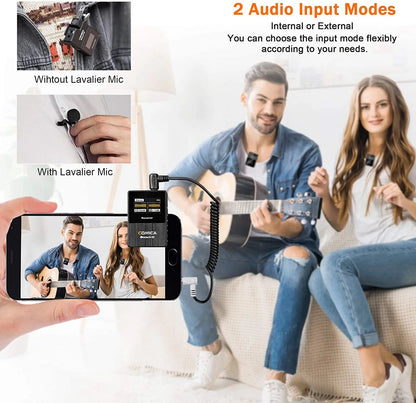 Comica BoomX-D 2.4G Wireless Microphone Dual-channel Lapel Microphone Condenser Lavalier Mic For PC Smartphone Camera Youtube