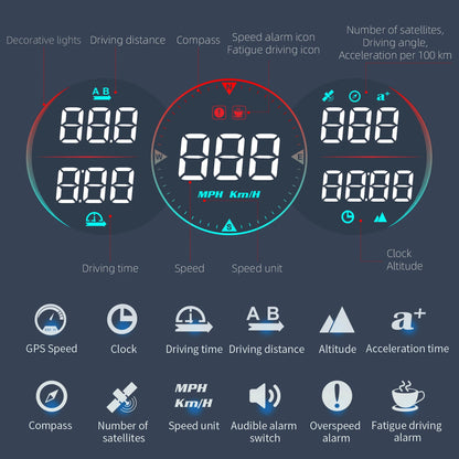 Car Head Up Display HUD GPS Computer Speedometer Windshield Projector Car Dashboard Speed Displays System Modification Car Acces