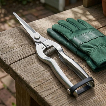 Gardening Shears Stainless Steel Pruning Shears Sharp Fruit Picking Scissors Spring Loaded Labor Saving Branch Trimmer Tool