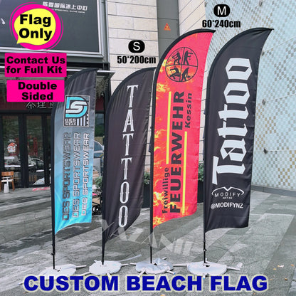 Single or Double Sided Custom Beach Feather Flag Advertising Swooper Teardrop Flag for Outdoor Business and Events Promotion