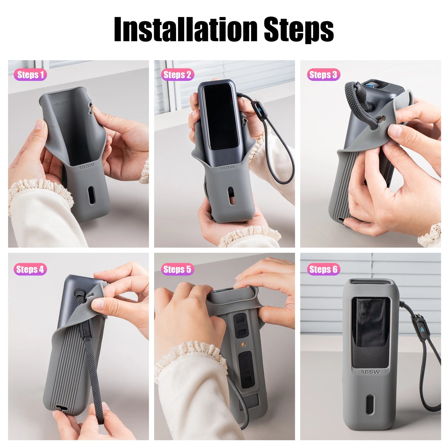 SIKAI Silicone Portable Charger Case for Anker zolo 2in1165W PowerBank Shockproof Cover（Case Only）