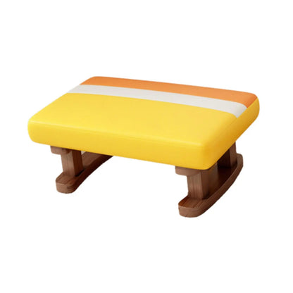 Small Stool Rectangle Footstool Padded Foot Stool Solid Wood Bench Low Ottoman For Living Bedroom Household Shoe Changing Stool