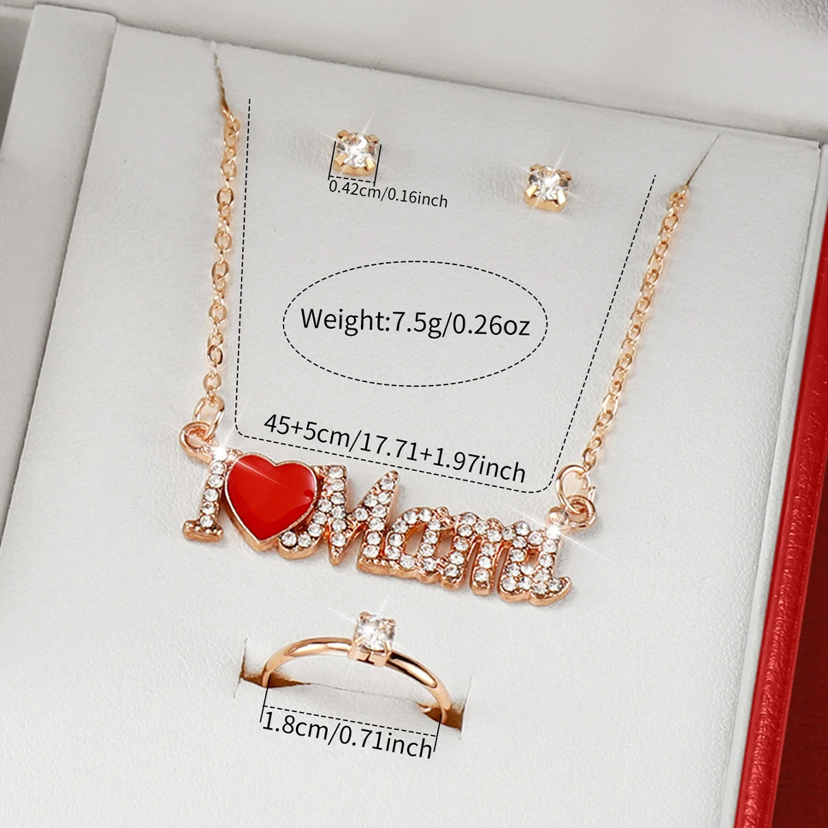 5PCS/Set Fashion Women's Watch Rhinestone Leather Band Quartz Watches Diamond Jewelry Set Gift For Mom（Without Box）
