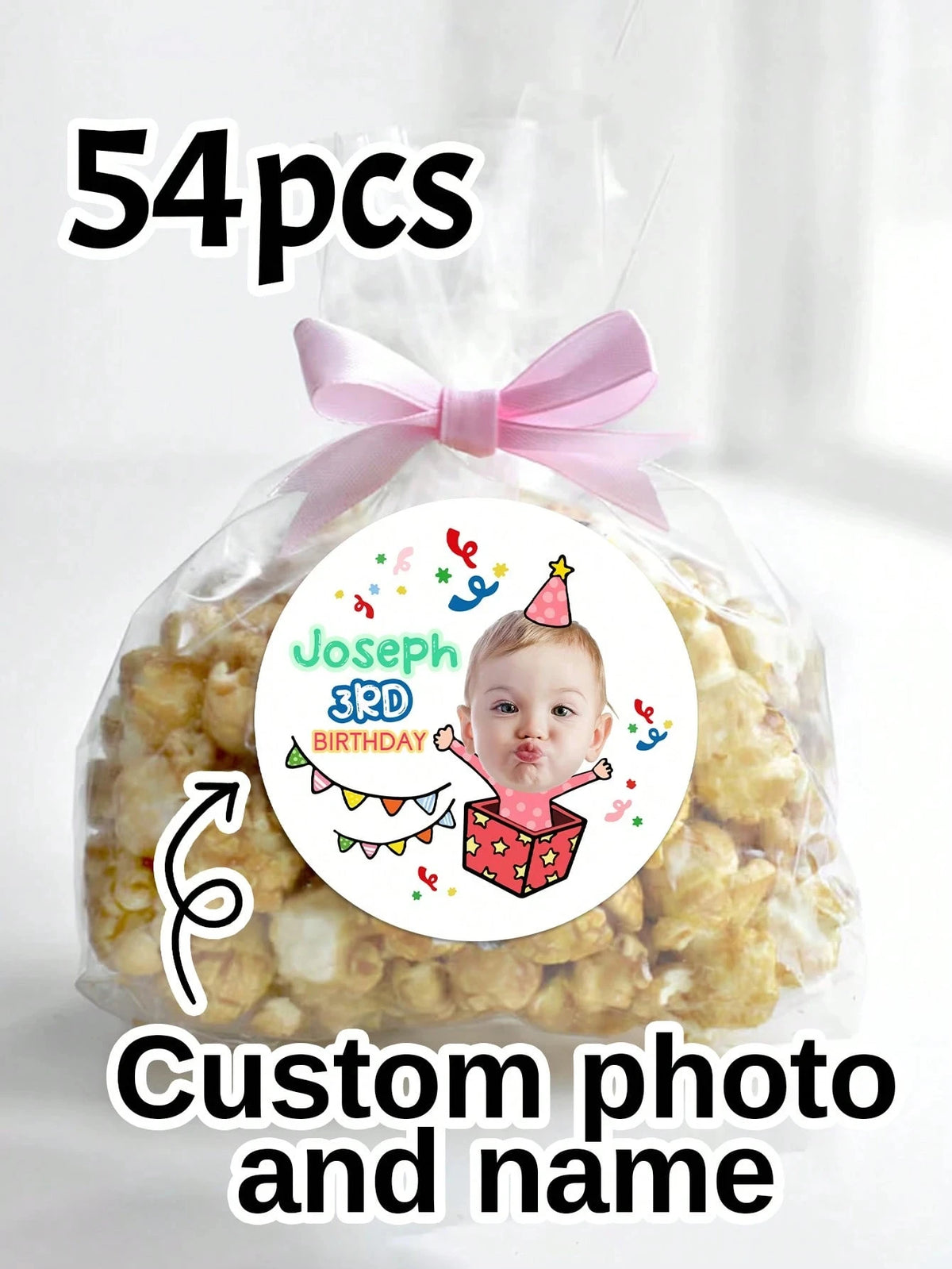 4CM Custom Birthday Stickers • Personalized Labels Waterproof & Adhesive  54/108/540Pcs Unique Gifts for Kids, Friends, School
