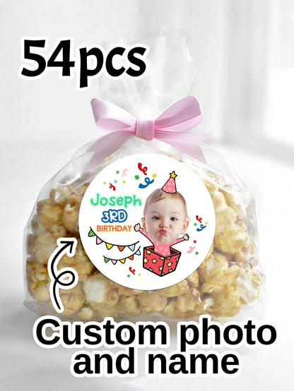 4CM Custom Birthday Stickers • Personalized Labels Waterproof & Adhesive  54/108/540Pcs Unique Gifts for Kids, Friends, School