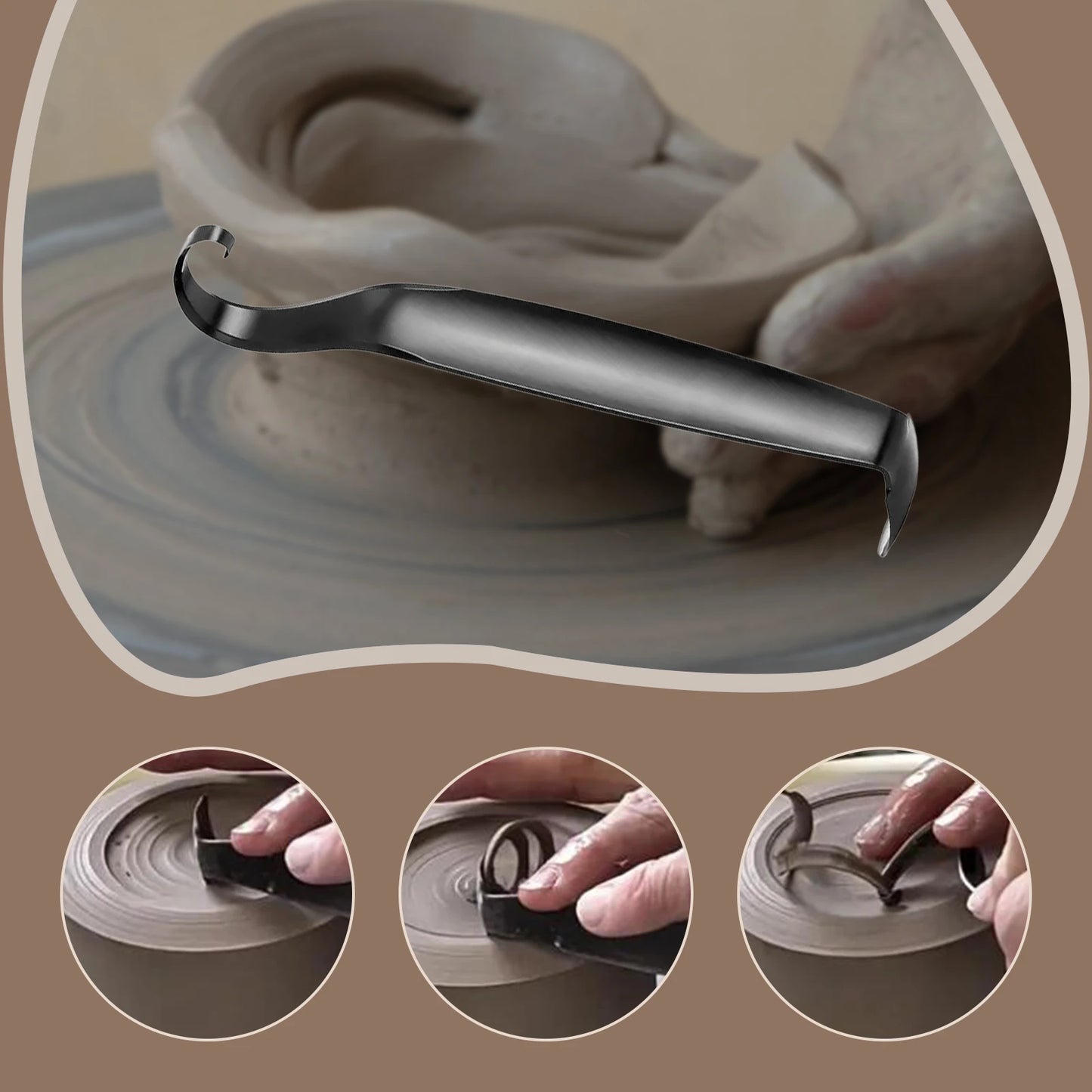 Multifunctional Pottery Trimming Tool Double-Headed Ring Scraper Carving Knife Clay Modeling Throwing Blank Repair Tool