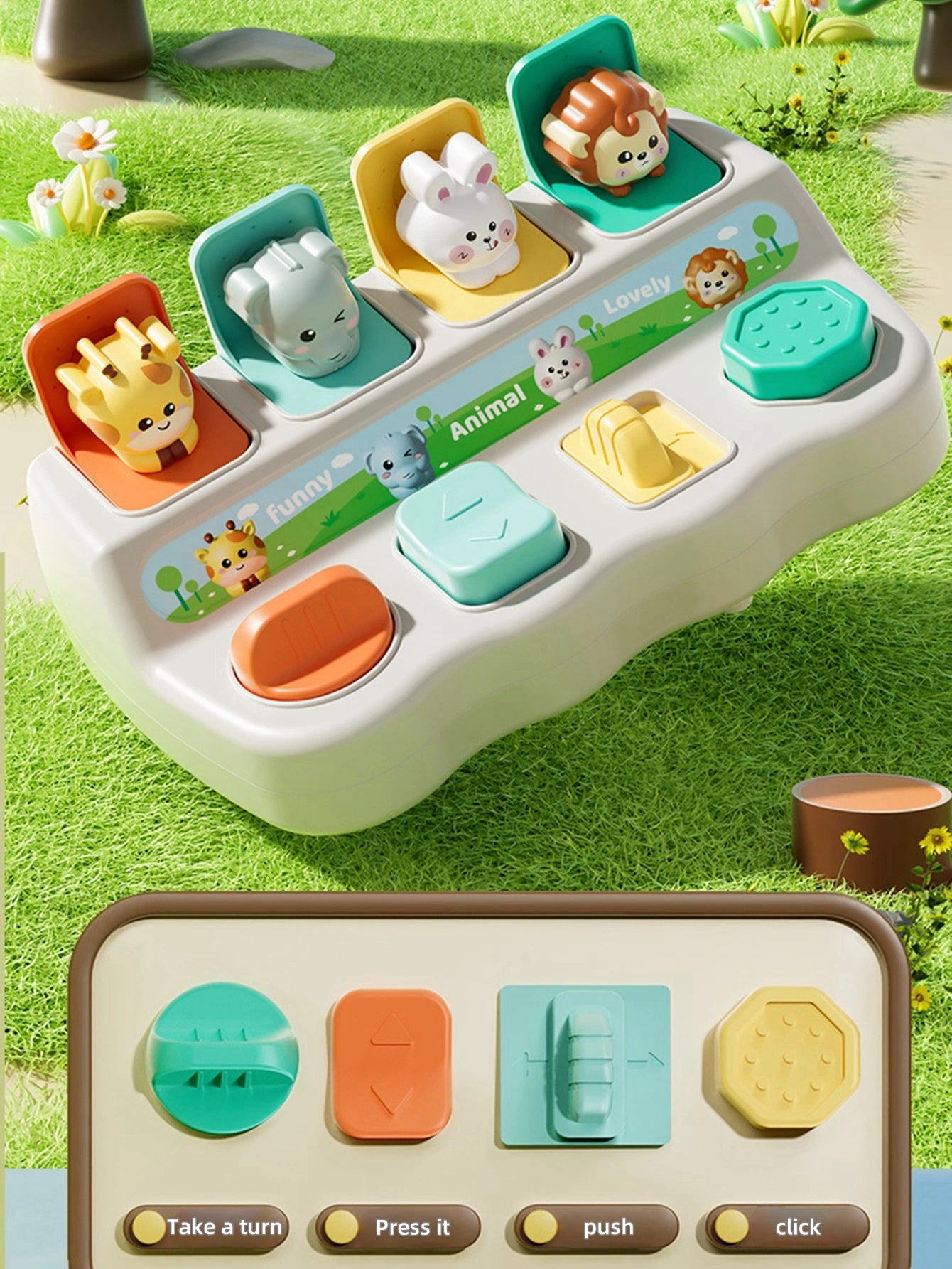Toddler Toys, Baby Toy, Q Pet Machine Box, Early Education Puzzle and Cognitive Training Baby's Finger Flexibility Machine Box T