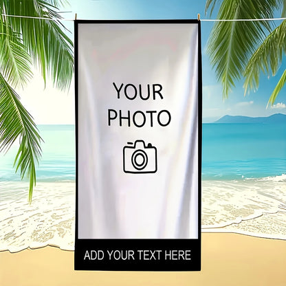 Personalized Beach Towel Custom Photo Name/logo/Word Oversized Microfiber Towel Wedding Party Souvenir for Beach Swimming Bath