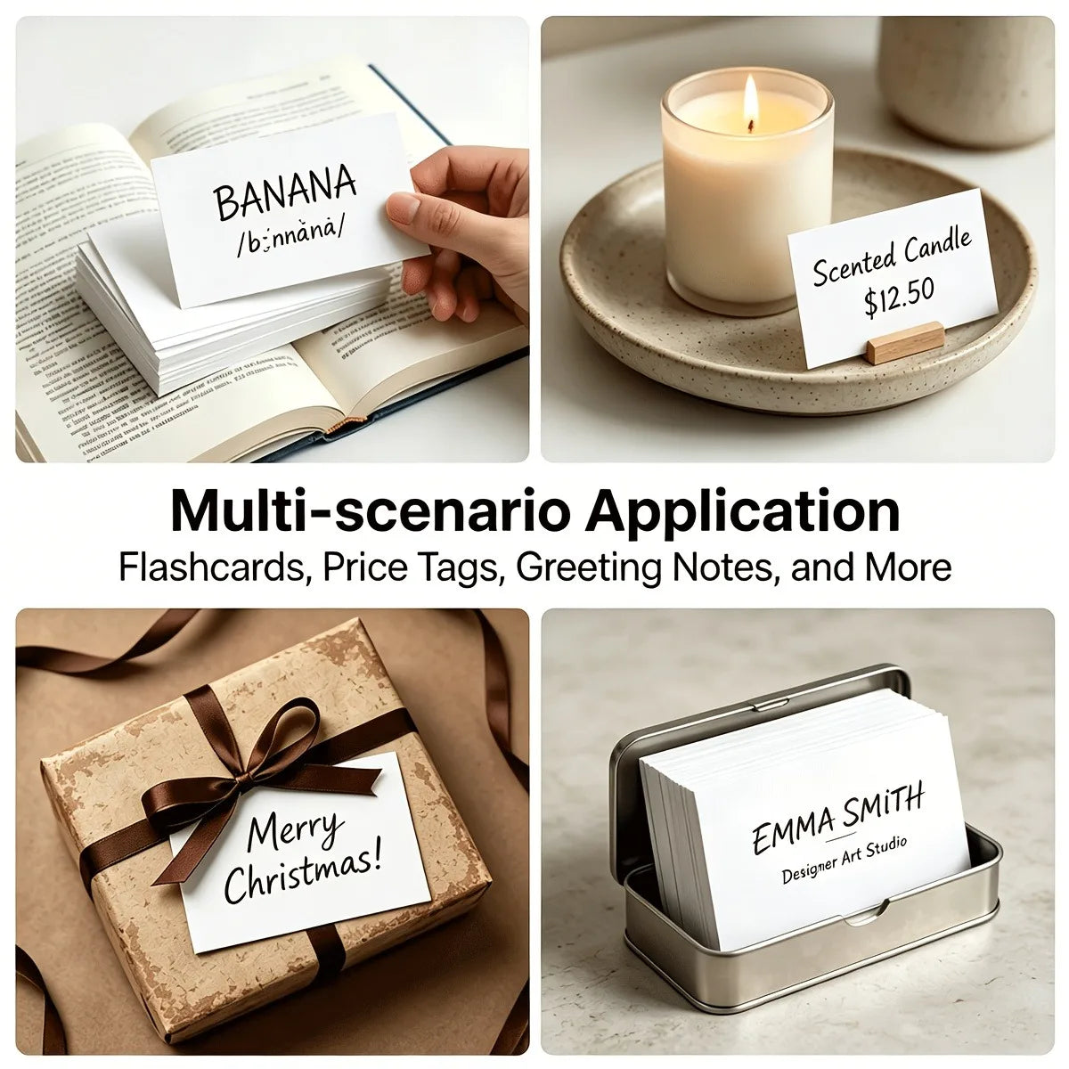 Personalized Photo Custom Single-Sided Card, White, with Your Logo Printing, Business Gift Promotion