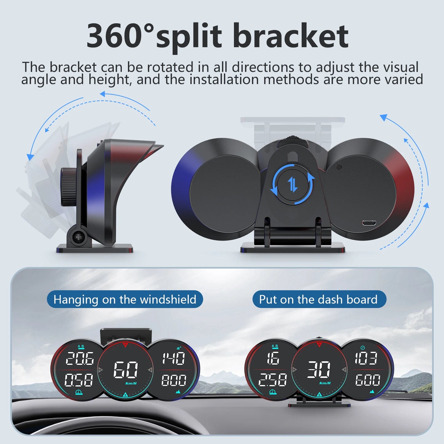 Car Head Up Display HUD GPS Computer Speedometer Windshield Projector Car Dashboard Speed Displays System Modification Car Acces