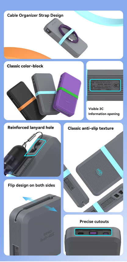 SIKAI Silicone Case for UGREEN 145W 25000mAh Power Bank  Shockproof Cover with Precise Cutouts