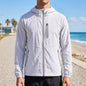 Men's Hooded Jackets Outdoor Sun Protection 3M Reflective Windbreaker Front Reflective Strip Zipper Pocket Thin Cycling Jacket