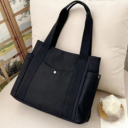 Large-Capacity College Sail-Style Zippered Tote Bag - Durable And Spacious Work Bag, Suitable For Students And Professionals