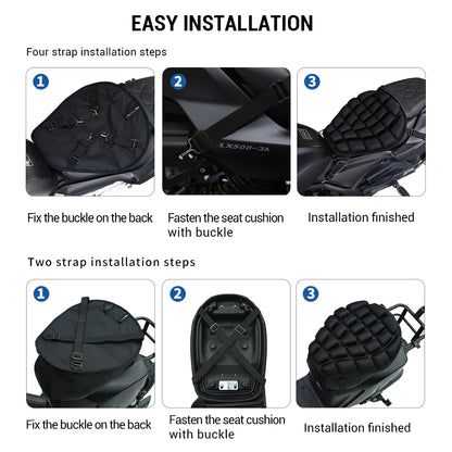 3D Motorcycle Air Seat Cushion, Pressure Relief Air Pad, Shock Absorbing Ventilation Motorcycle Air Seat Cover, Portable